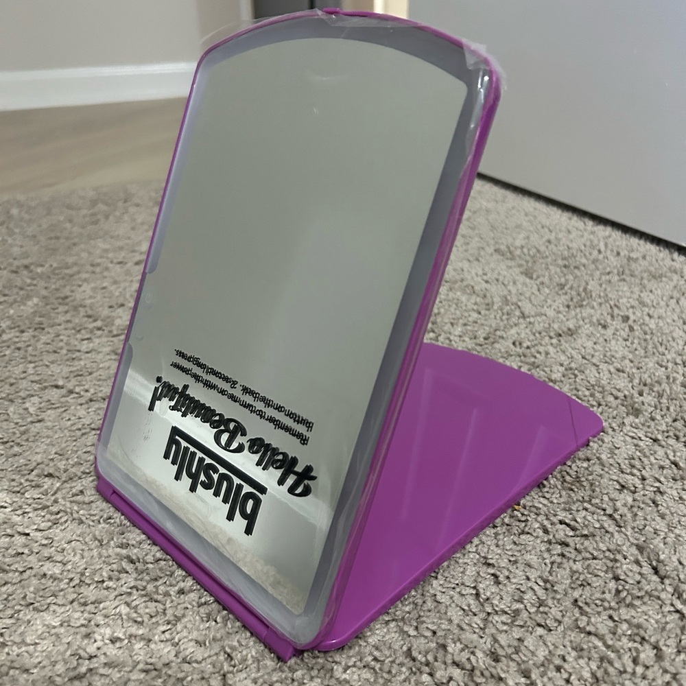 Blushly Purple Folding Vanity Mirror with LED Light